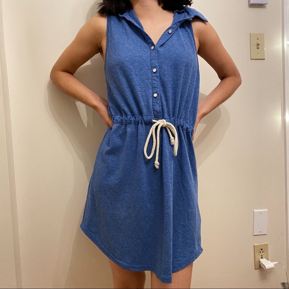 Sleeveless Rope-Belt Dress
